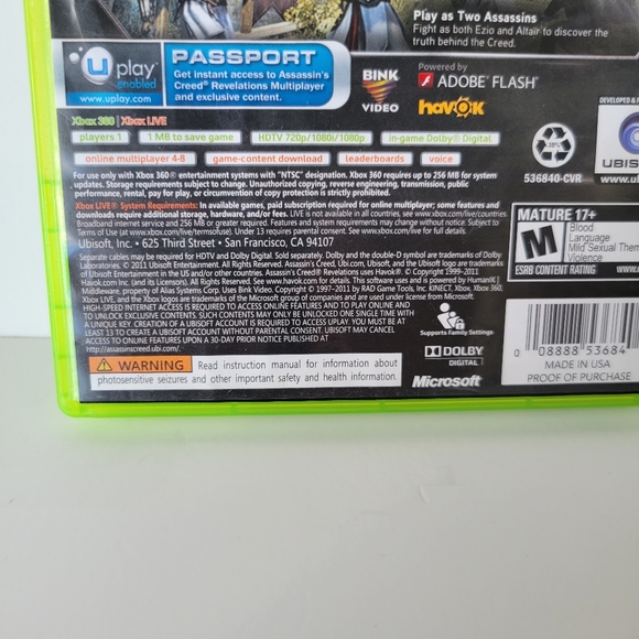 Xbox 360 Video Game Assassin's Creed Revelation Used - Picture 2 of 9